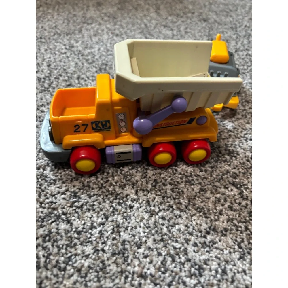 Vintage KW Construction Truck Set 1980s Cement Mixer Excavator Dump Truck 3pc